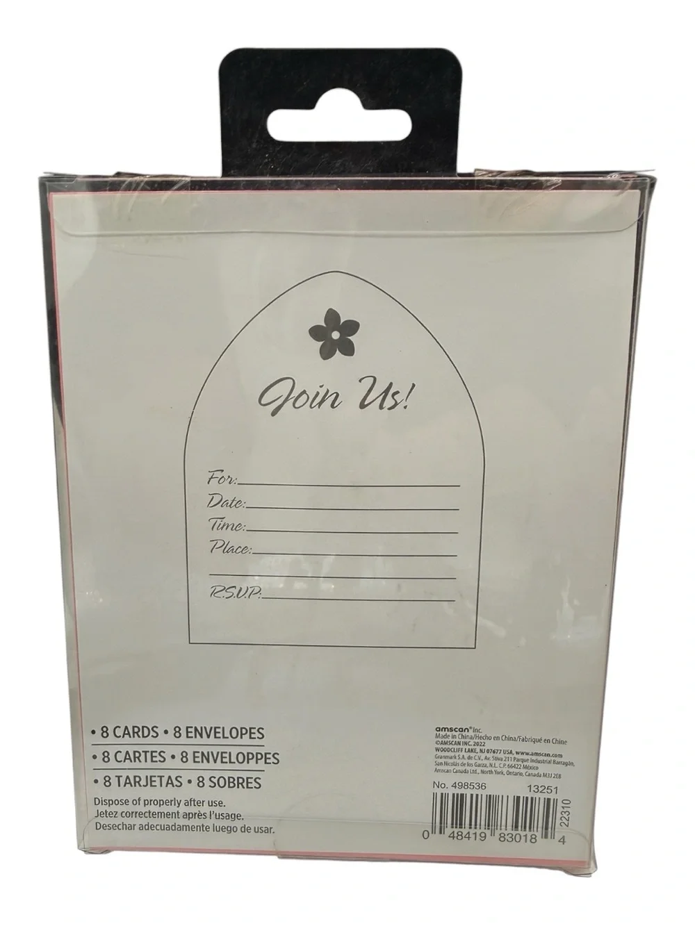 Amscan White & Pink Communion Celebration Cards
